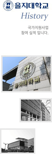 을지대학교 History 국가지원사업참여 실적입니다.